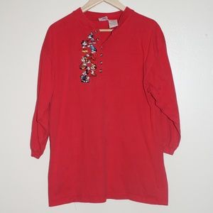 Mickey Mouse Disney Red Long Sleeve Tee